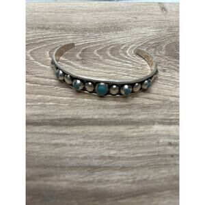 Native silver turquoise cuff